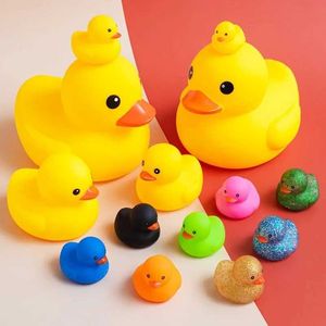 Baby Bath Toys Cute Duck Baby Bath Toys Squeeze Animal Rubber Toy BB Duck Bathing Water Toy Race Squeaky Rubber Yellow Duck Toys for Kids Gifts