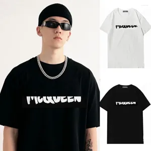 Erkek Tişörtleri Tasarımcı Tişörtleri Kadın T-Shirt McQeeens Pamuklu Baskılı Sweatshirt Moda Top Hip Hop