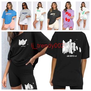 Girl White Shirt Set Women Tshirt Designer T Shirt Summer Tops Loose Solid Color Sweatshirt Tee Luxury Casual Clothes Tide Sprayed Tops Women Foxys Tracksuit Suit DC