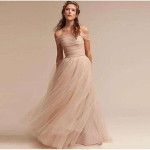 Платья Tulle Prom Prome Pink A-Line Элегантные женщины от плеч