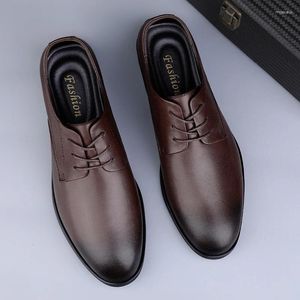 Casual Shoes Brand Stylish Male Oxfords Genuine Leather Men Business Lace-Up Classic Wedding Luxury