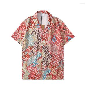 Erkekler Sıradan Gömlek 23SS Erkek Kadın Yaz Üstleri Hawaii Stil Düğmesi Tur Hırka Kısa Kollu Gömlek Blouses