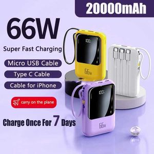 Cell Power Banks 5000mAh Mini Power Pack 66W Ultra Fast Fast Charge Mobile Battery Camping Charger adequado para iPhone Huawei Samsung Power Pack J240428