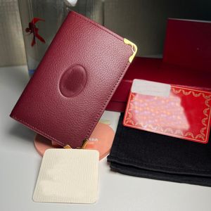 Business card holder Purse luxury designer original men's wallet credit card genuine leather, 4 card slots metal logo back card slot fashion handbag Dollar wallets