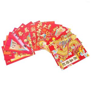 Embrulho de presente 18 pcs carteiras de estilo chinês envelopes redes de pacotes de pacote de primavera