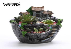 YeFine Resin Balcony Flower Pot For Succulent Plants Garden Decoration Flowerpot Planter Desktop Potted Room Micro Landscape Y20072221608