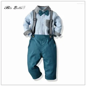 Set di abbigliamento per bambini ragazzi primaverili abiti autunnali formali signori outfit di compleanno per matrimoni maglietta a manica piena eleganti ragazzi belli