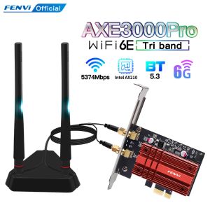 カードFenvi wifi 6e 5374m AX210 TRI BAND 2.4G/5G/6GHz 802.11Ax for Bluetooth5.3 PCIEワイヤレスWIFIネットワークアダプターWIFIカードWIN10/11