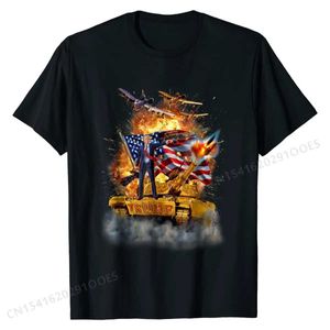 Erkek Tişörtleri T-Shirt States Başkanı Donald Trump Epic Battle Normal Teps TS Pamuk Erkekler Top T-Shirts Normal Sıcak Satış T240425