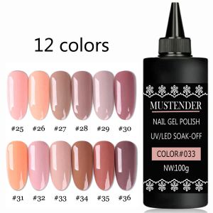 Gel 100G reiner nackt rosa Nagelgel Politur 12 Farben halb dauerhaft massives Nagelgel Lack einweichen uv gel Nagelkunst Maniküre