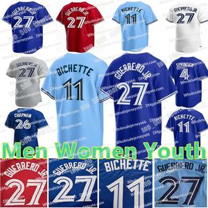 2024野球ジャージー27 Vladimir Guerrero Jr. Jersey 11 Bo Bichette Alejandro Kirk Alek Manoah George Springer Daniel Vogelbach Daulton Varsho Gausman Martinez