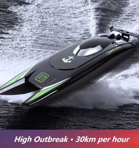 2,4 g 30 km/h dubbel-motorisk fjärrkontroll Båt Höghastighetshastighet Båt Barn Racing Boat Water Sports Pojkar Leksaker Födelsedagspresent 240417