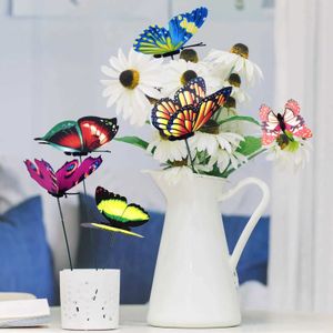 Decorações de jardim 5-24pcs/conjunto 3D Simulação Butterflies Garden Yard Yard Planter Colorful Butterfly Stakes Decoracion Decoração ao ar livre Decoração