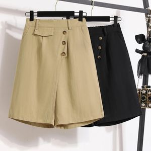 2024 Ladies Summer Plus Size Fashion Pants for Women Stor lös asymmetri -shorts 3xl 4xl 5xl 6xl 7xl kläder 240422