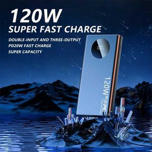 Mobiltelefon Power Banks New Super Fast Charging Power Pack 20000MAH stor kapacitet Portable Power Bank J0428
