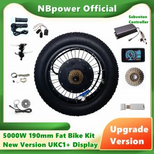 Part NBpower Fat Bike Kit 190mm Dropout 4872v 5000W with Alarm&Lock Bluetooth Rear wheel Motor Electric Fat Bicycle Conversion Kit