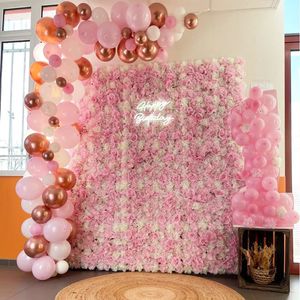 60cmx40cm Flower Wall Panels Backdrop White Artificial Floral Backdrop for Wedding Party Baby Bridal Shower Silk Faux Wall 240417