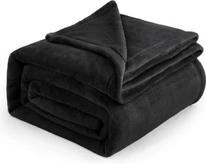 Fleece Decke Queen Schwarzes Bett weiche leichte, fuzzy gemütliche Luxus -Mikrofaser 240409