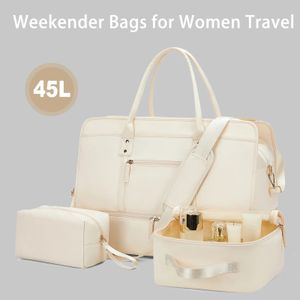 Bagage resväskor med en klädväska och toalettväska stor kapacitet Daglig axelväska Kvinna Tygväskor Handväska Kvinna 240420