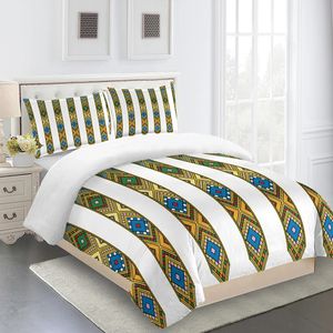 Fashion Bedding Set Ethiopian Traditional Culture King Twin Double Child Mircofiber or Polyester Duvet Cover 240424