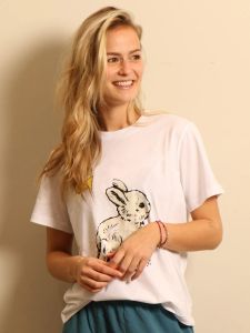 Cute Cat T-shirts 2024 Women Clothing Short Sleeve Organic Cotton Loose Tees Tops Summer Casual Fashion Female Animal T-shirts