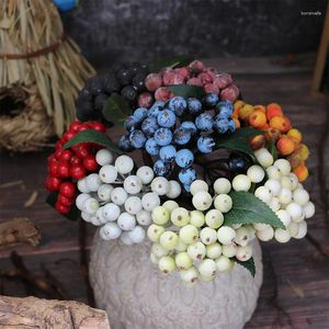 Decorative Flowers 1PC Mini Artificial Berries Christmas Fruit Fake Berry Foam Xmas Tree Wedding Home Garden Table Plant Decoration