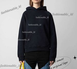 Zadig voltaire yeni sıcak kapüşonlu deigner sweathirt mor araba beyaz mürekkep dijital vintage baskı poal caual kadın pullover hoodie sweathirt 562