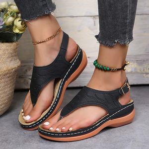 Rimocy Fashion Clip Toe Wedge Sandals Women Women Summer Plataforma Roma Sandalias Mujer Plus Tamanho 43 Sapatos de praia de espessura 240412