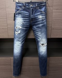 TR APSTAR DSQ Men's Jeans D2 Hip Hop Rock Moto DSQ COOLGUY JEANS Design Ripped Denim Biker DSQ Jeans for men 9893 color blue