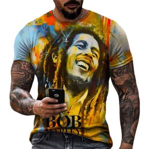 Men's Fashion 3D Print Band Singer Trendy Short Sleeved T-shirt Summer Men's