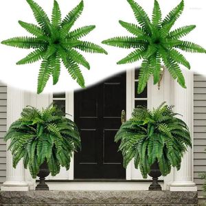 Decorative Flowers Artificial Ferns For Porch Plant Plastic Leaf Grass Wedding Party Wall Balcony Decoration Green Fake Garden