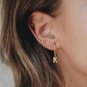 Stud Earrings 2024 Fashion 2 Pieces A-Z Letter Women Classic Initial Hoop For Jewelry Gift