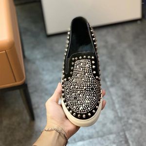 Casual Shoes Luxury Designer Spiked Diamond City Loafers Spring and Autumn Sneakers Classic Driving Trainers Leather Tenis Masculino