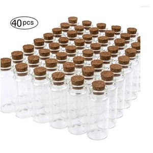 Aufbewahrung Flaschen Handwerk CORK 22x80 mm 20 ml Gewürze süße Gefälligkeiten klares Glas Eherfläschchen 40pcs Gläser mit DIY -Stopper