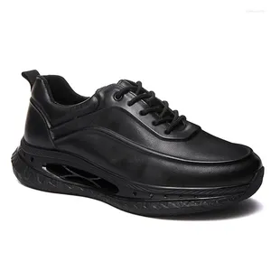Sapatos casuais verdadeiros couro genuíno masculino panotes de lazer atlético de luxo tênis de lazer de luxo original Antiskídeo de cheiro de cheiro à prova d'água