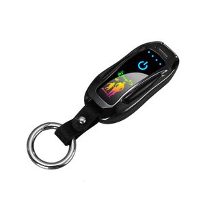 Cool Design Sports Car Зажигалка светодиодная настройка экрана USB зарядка двойная дуга зажигалка