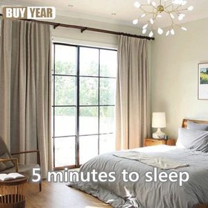 Linho 100% cortina de blecaute para cortina de sala de estar para o quarto Treatment de janela de cozinha personalizada cortinas de cortinas acabadas 240426