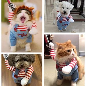 Hundekleidung leicht zu reinigen Haustier Kostüm Halloween Spooky Puppe Vielseitiges Outfit für Hunde Katzen klein