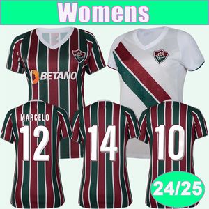24 25 Jerses de futebol feminino de Fluminense Ganso Andre John Kennedy Keno Martinelli Alexsander Home Away Football camisas de manga curta uniformes