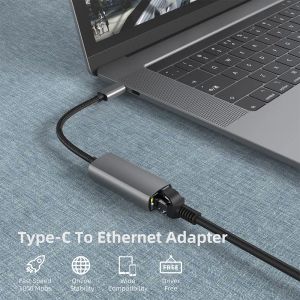 HUBS USB C Ethernet USBC do RJ45 Adapter LAN dla MacBooka Pro Samsung Galaxy S10/S9/Note20 Karta sieciowa C Card Ethernet USB