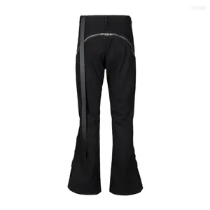 Men's Jeans Men's Men Denim Cotton Gothic Clothing Autumn Loose Boot Cut Solid High Street Zip Black Long Pants