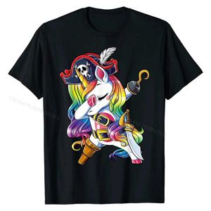 Men's T-Shirts Dabbing Unicorn Pirate Roger Come Kids Girls Boys T-Shirt Tops Shirt Cute Printed On Cotton Mens T Shirt T240425