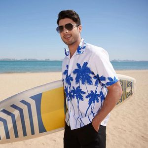 Casual Beach Palm Trees Shirts Men Summer Retro Hawaiian Cool Standsome High Street Shirt Tops Clothing Camiseta 240423