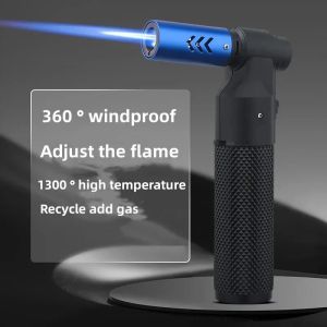 Tillbehör Hot Outdoor Windproect Direct Laddning Turbinfackla Stor Fire Gas Metal Lighter Kitchen Barbecue Cigar Camping Tändare Mäns gåva