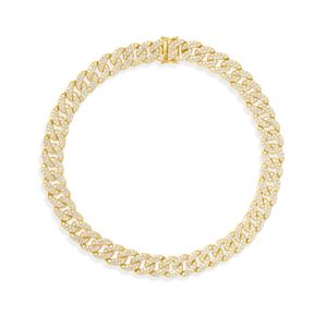 VLOVE Wholesale Round Cuban Jewelry 10K 14K Solid Gold Chain Diamond Necklace
