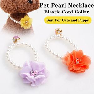 Odzież psa Pet Pearl Naszyjnik Kot Bowtie Princess Jewelry Bowant Wiselan Sweet Dekoracja Ubranie akcesoriów kołnierzy