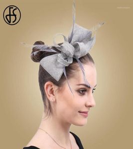 FS Vintage White Wedding Fascinator Hat Women Elegant Ladies Headwear Party Hair Accessories Formal Dress Headdress13734645