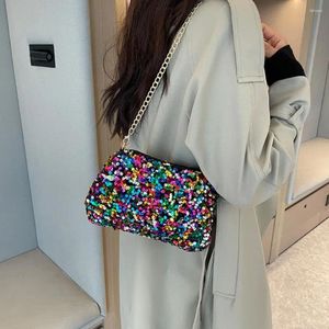 Umhängetaschen Feste Farben Pailletten Crossbody Bag Fashion Ins Koreanischer Telefon Geldbeutel Tasche kleines quadratisches Mädchen