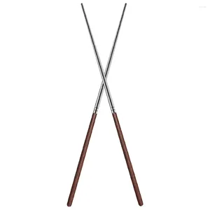 キッチン収納揚げ箸中国長い調理ステンレス鋼の木材ハンドル伸びたフライポット