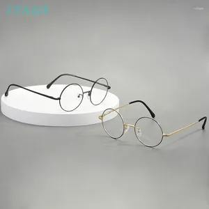 Güneş Gözlüğü Çerçeveleri Erkek ve Kadın Paslanmaz Çelik Full Jant Gözlükler Yuvarlak Klasik Gözlükler Çerçeve Önceden Çekim Lensleri